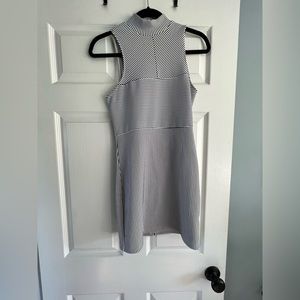 White and blue stripped dress